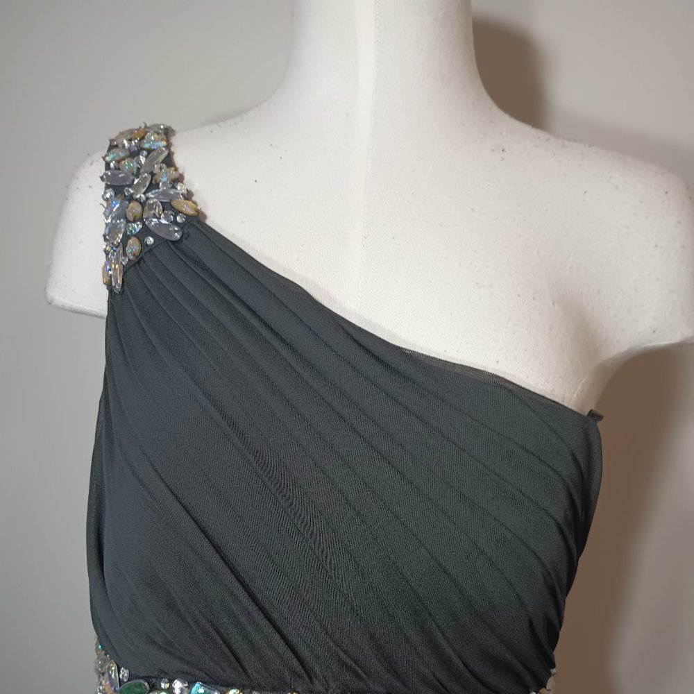 City Triangleo party black dress sz 13 beaded womens-